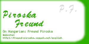 piroska freund business card